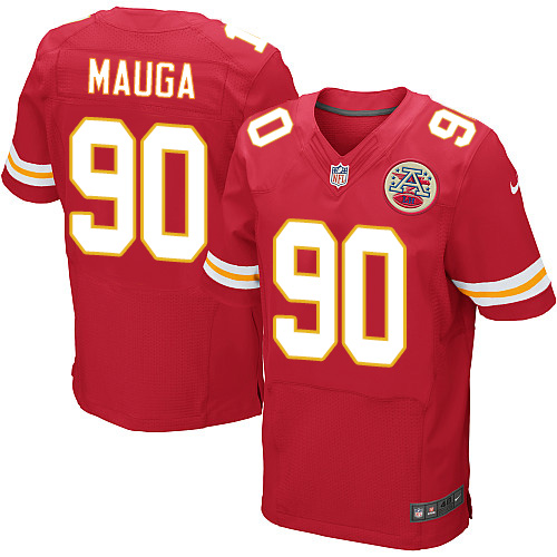 Men's Elite Josh Mauga Nike Jersey Red Home - #90 NFL Kansas City Chiefs